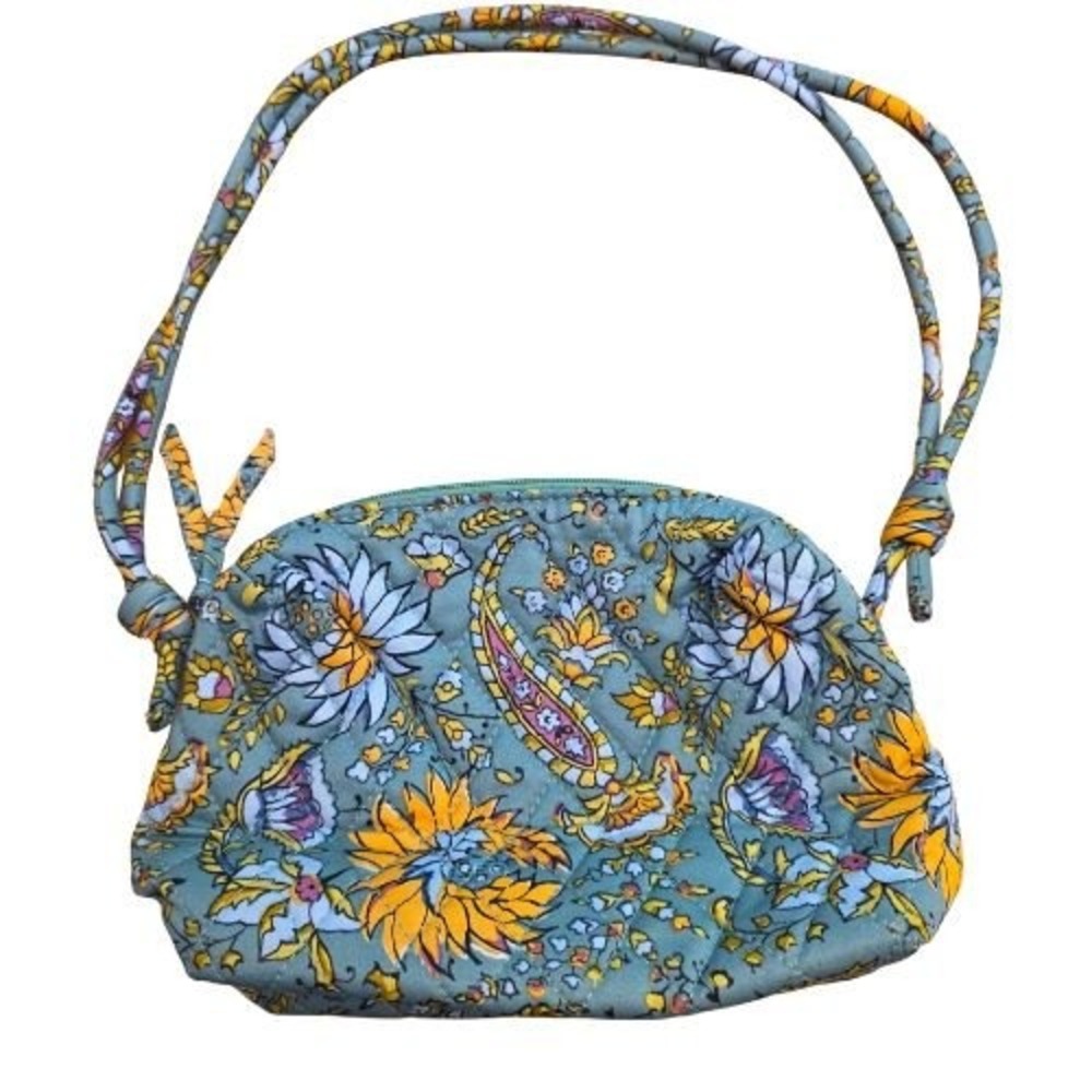 Vera Bradley Blake Crossbody Bag Gemstone Paisley Quilted Cotton Green Boho